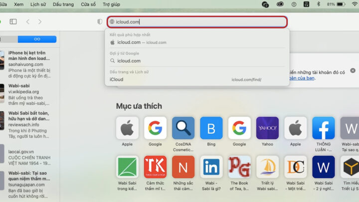 Minh họa cách mở máy zono cần mật khẩu: Truy cập trang web của dịch vụ đám mây