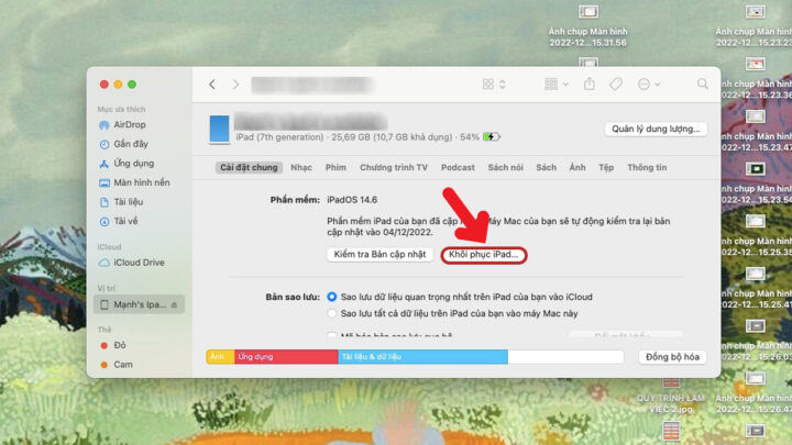 Cách mở máy zono cần mật khẩu: Chọn khôi phục để đặt lại thiết bị