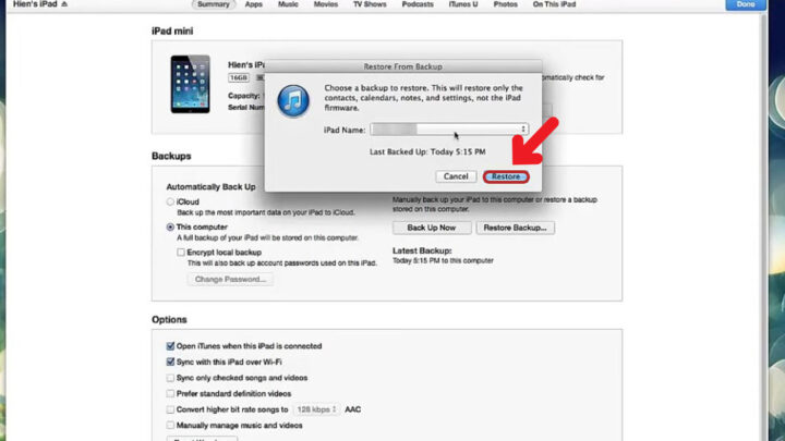 Hoàn tất cách mở máy zono cần mật khẩu bằng khôi phục dữ liệu đã sao lưu
