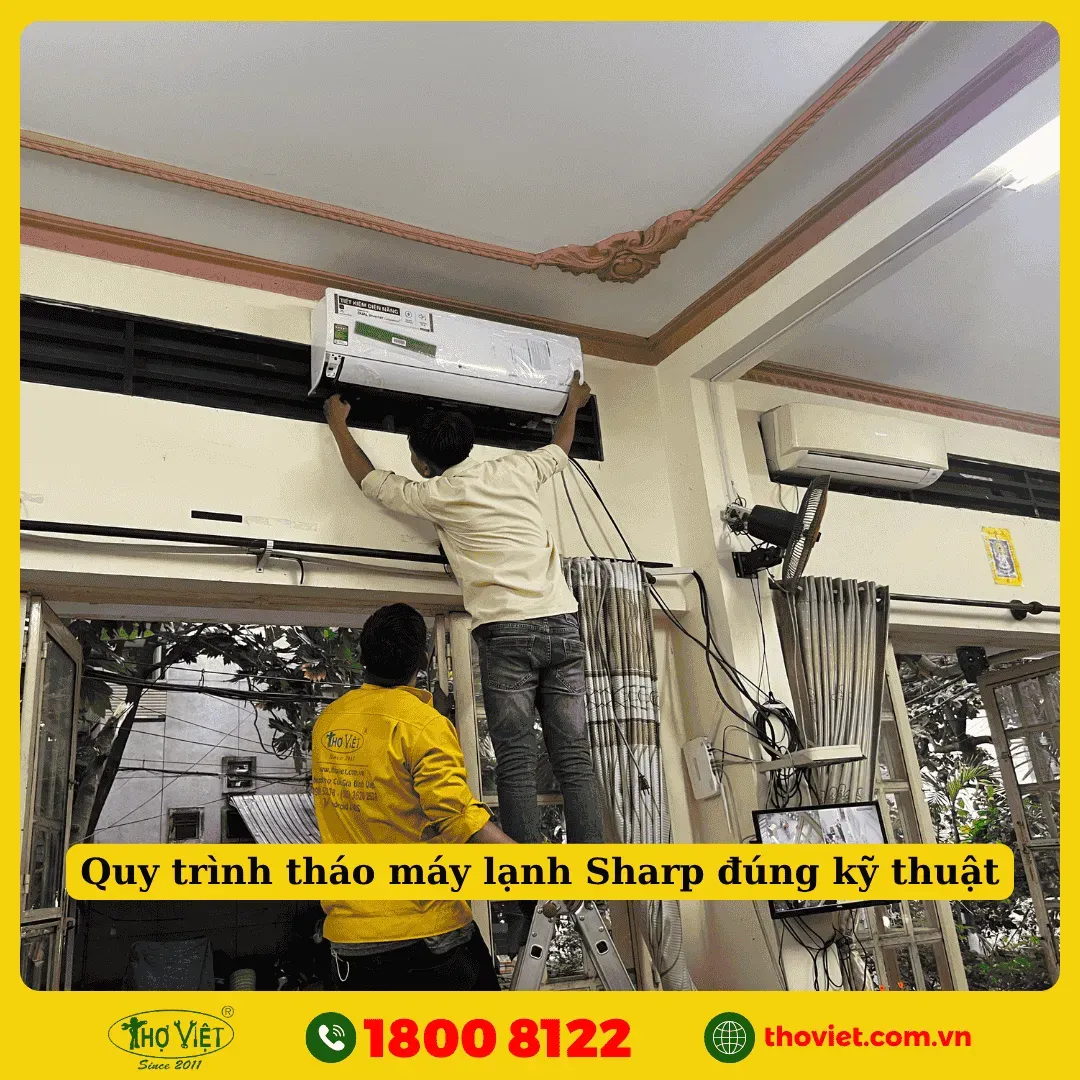 Quy trình tháo dỡ máy lạnh Sharp đúng kỹ thuật từng bước