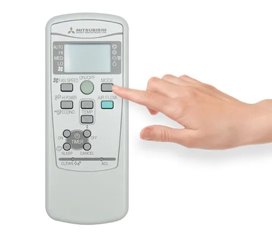 Nút ON/OFF trên remote máy lạnh Mitsubishi Heavy