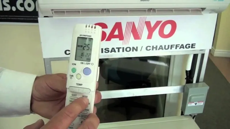 Minh họa các chế độ hoạt động cơ bản trên máy lạnh Sanyo, giúp người dùng dễ dàng lựa chọn chế độ phù hợp với nhu cầu và điều kiện thời tiết