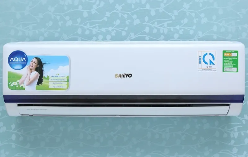 Hướng dẫn chọn tốc độ quạt thích hợp trên remote máy lạnh Sanyo, bao gồm các chế độ Auto, mức 1, mức 2 và mức 3