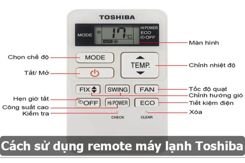 Remote máy lạnh Toshiba Inverter