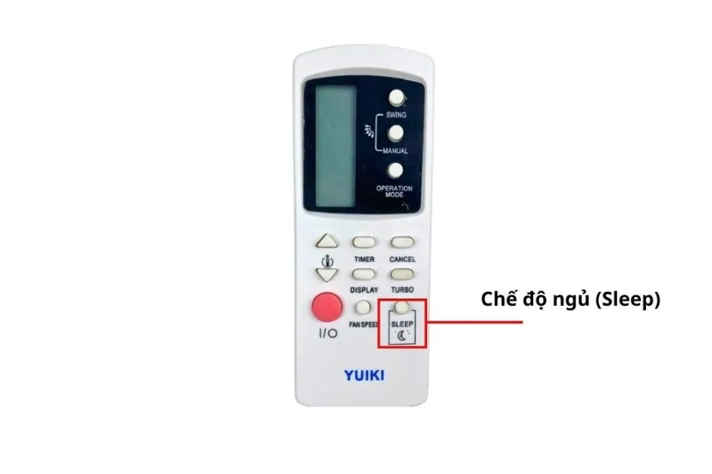 Các nút chức năng đặc biệt như TURBO và SLEEP trên remote máy lạnh Yuiki, giúp người dùng tận dụng tối đa tiện ích khi sử dụng remote máy lạnh Yuiki.
