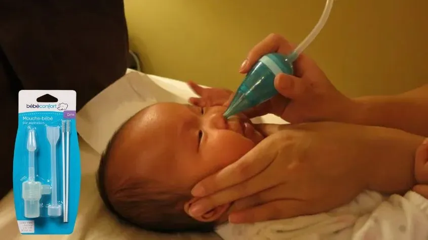 Máy hút mũi dây Bebe Confort với ống hút trong suốt hỗ trợ mẹ hút dịch mũi hiệu quả