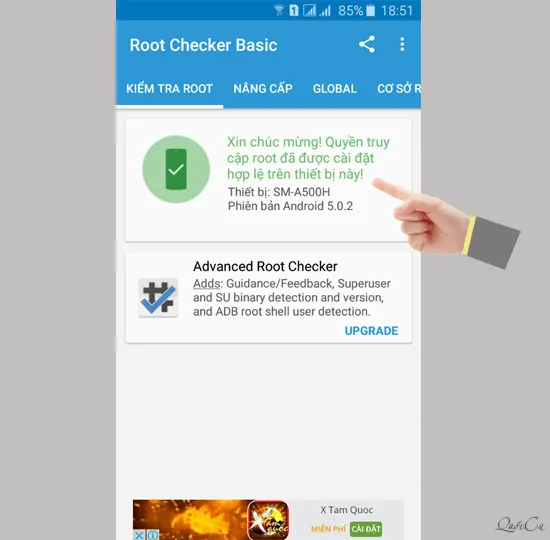 Kiểm tra qua phần mềm Root Check Basic