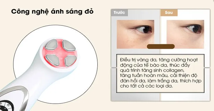 Máy massage trẻ hóa da Lifetrons EP-100 sử dụng ánh sáng đỏ để làm đều màu da