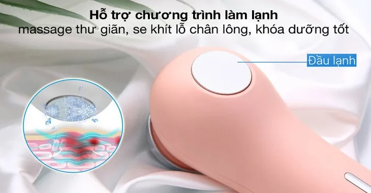 Máy massage mặt Halio Ion Hot &amp; Cool Coral có đầu lạnh giúp se khít lỗ chân lông