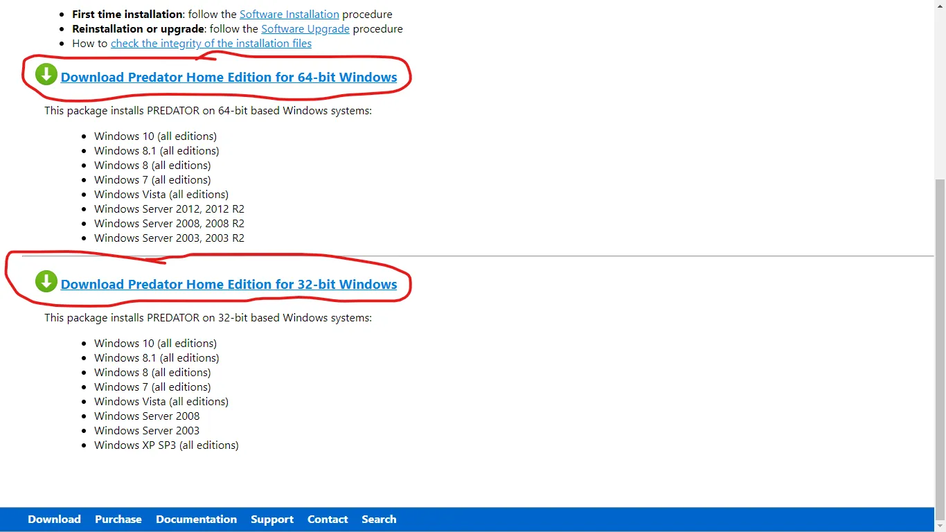 Giao diện lựa chọn phiên bản phần mềm Predator (32bit hoặc 64bit) cho cách mở khóa USB trên máy tính.