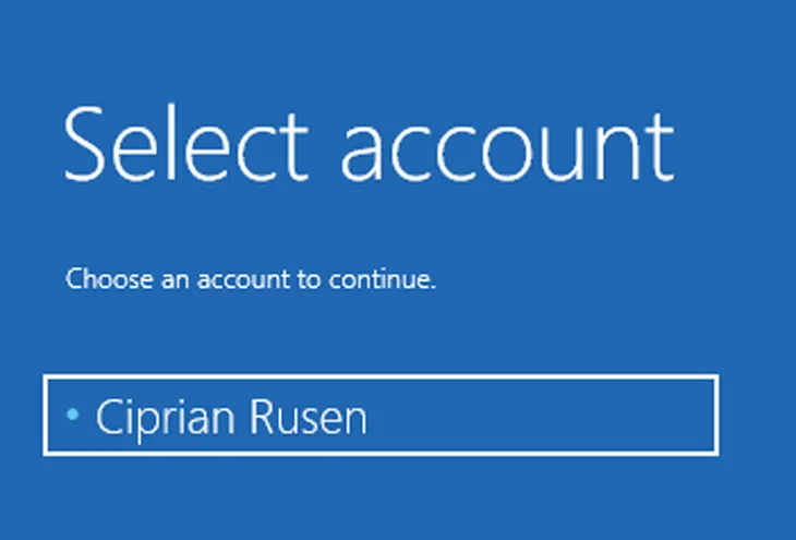 Chọn tài khoản người dùng và nhập mật khẩu quản trị để tiếp tục