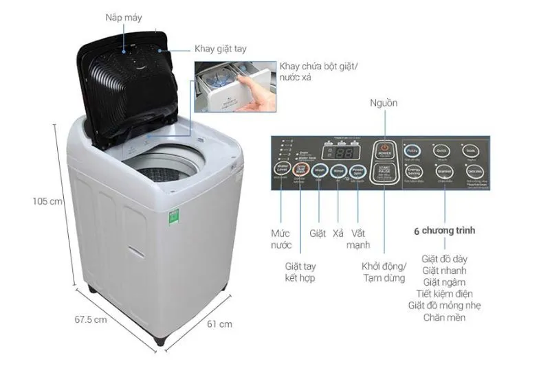 Máy giặt Samsung cửa trên đang hoạt động