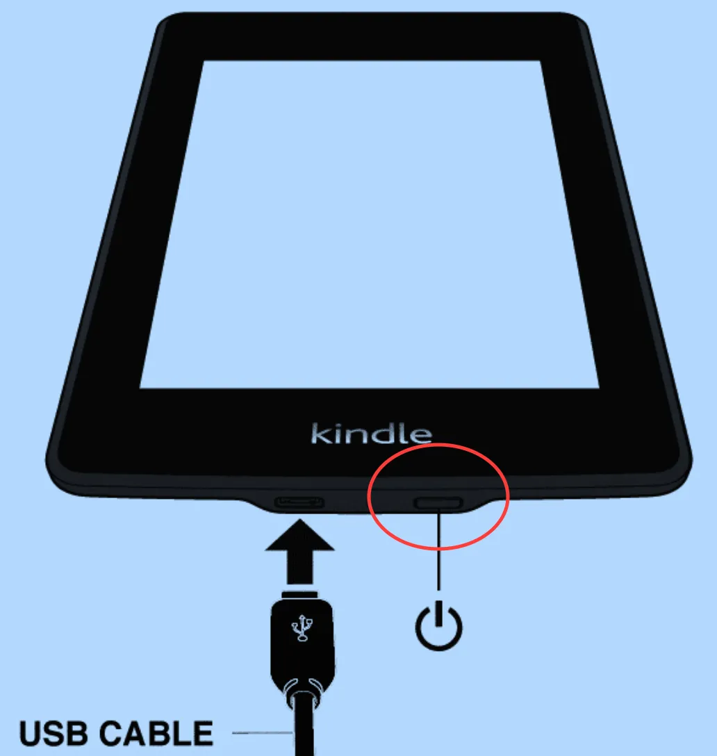 cách bật tắt máy đọc sách kindle