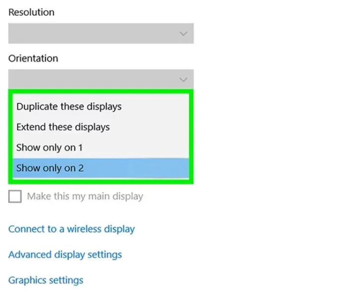 Giao diện cài đặt Display Settings trên Windows để điều chỉnh màn hình sau khi lắp dây máy tính cây