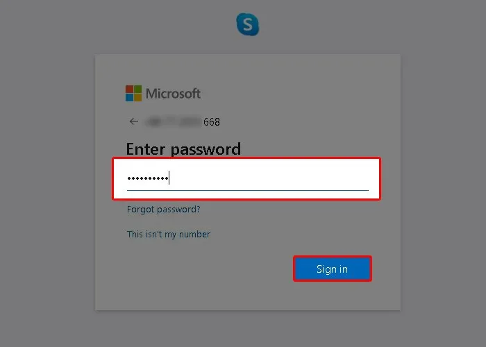 Nhập mật khẩu và nhấn Sign in