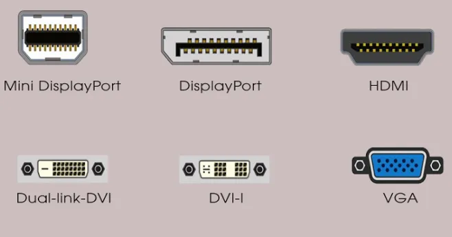 Hình ảnh các loại cáp kết nối màn hình thông dụng để lắp dây máy tính cây
