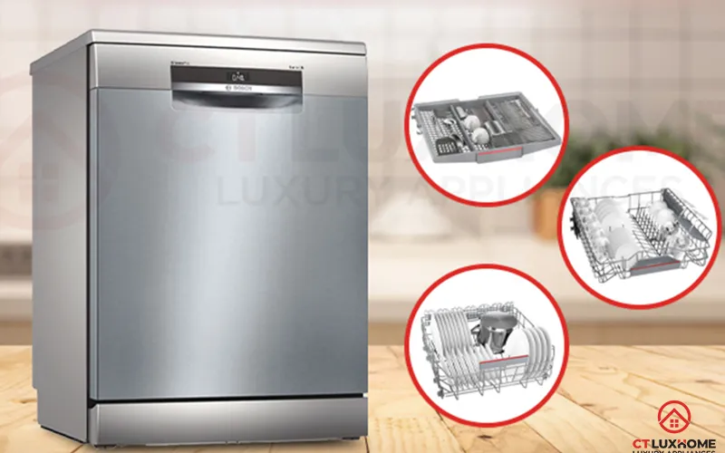 Sắp xếp bát đĩa vào máy rửa bát Bosch SMS6ECI07E