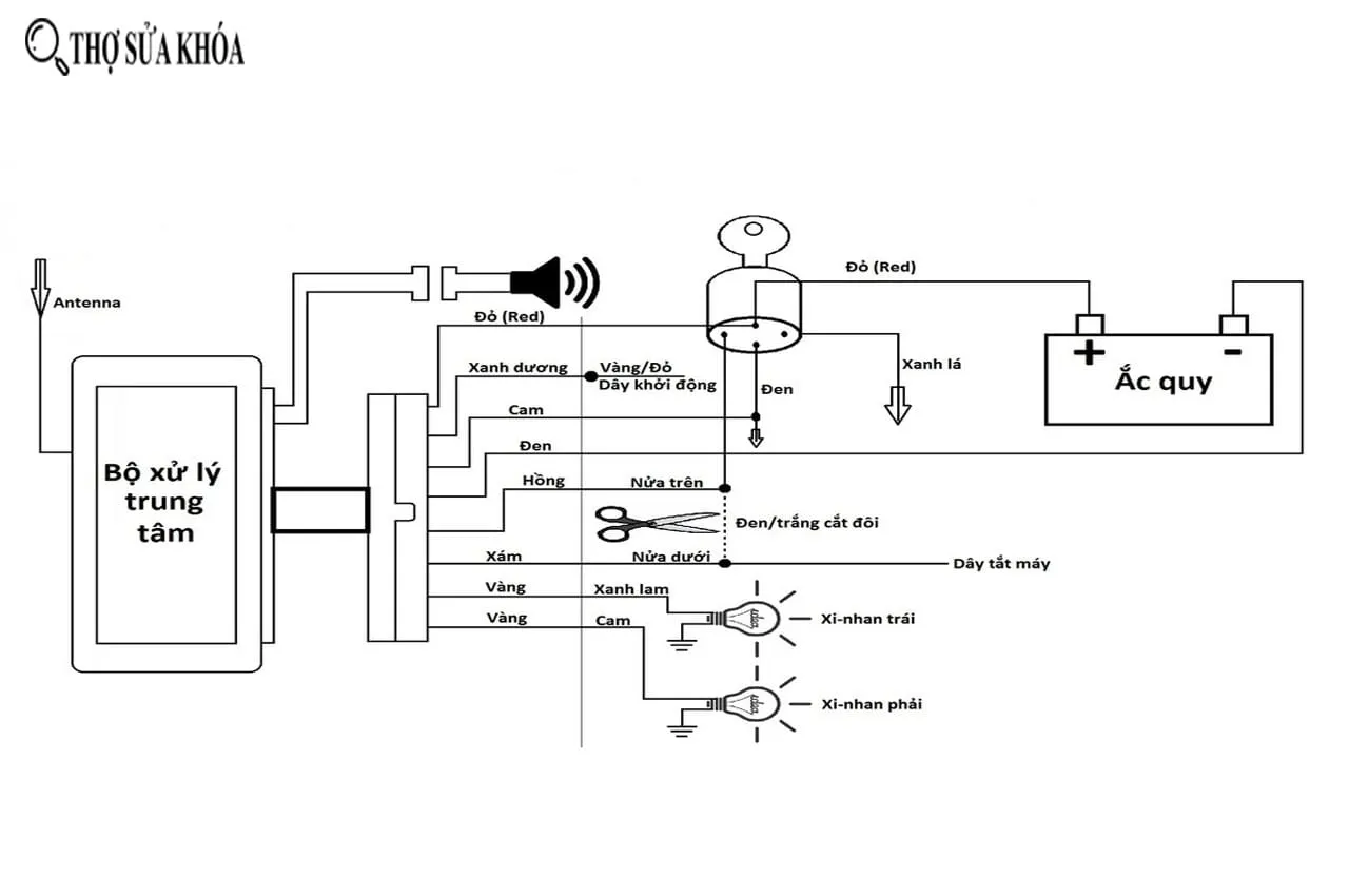 Sơ Đồ Đấu Nối Khóa Chống Trộm Xe Máy Vision Chi Tiết