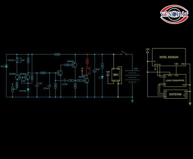 Sơ đồ mạch điện chi tiết để chế tạo máy dò kim loại bằng bảng mạch