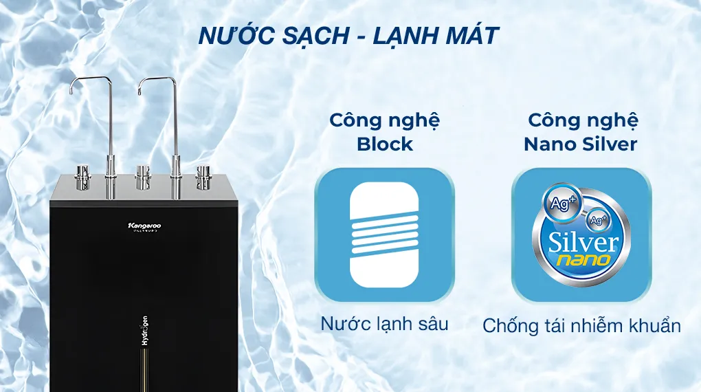 Máy lọc nước RO nóng nguội lạnh Hydrogen Kangaroo KG10A3 10 lõi