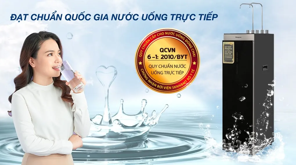 Máy lọc nước RO nóng nguội lạnh Hydrogen Kangaroo KG10A3 12 lõi đạt tiêu chuẩn nước uống trực tiếp