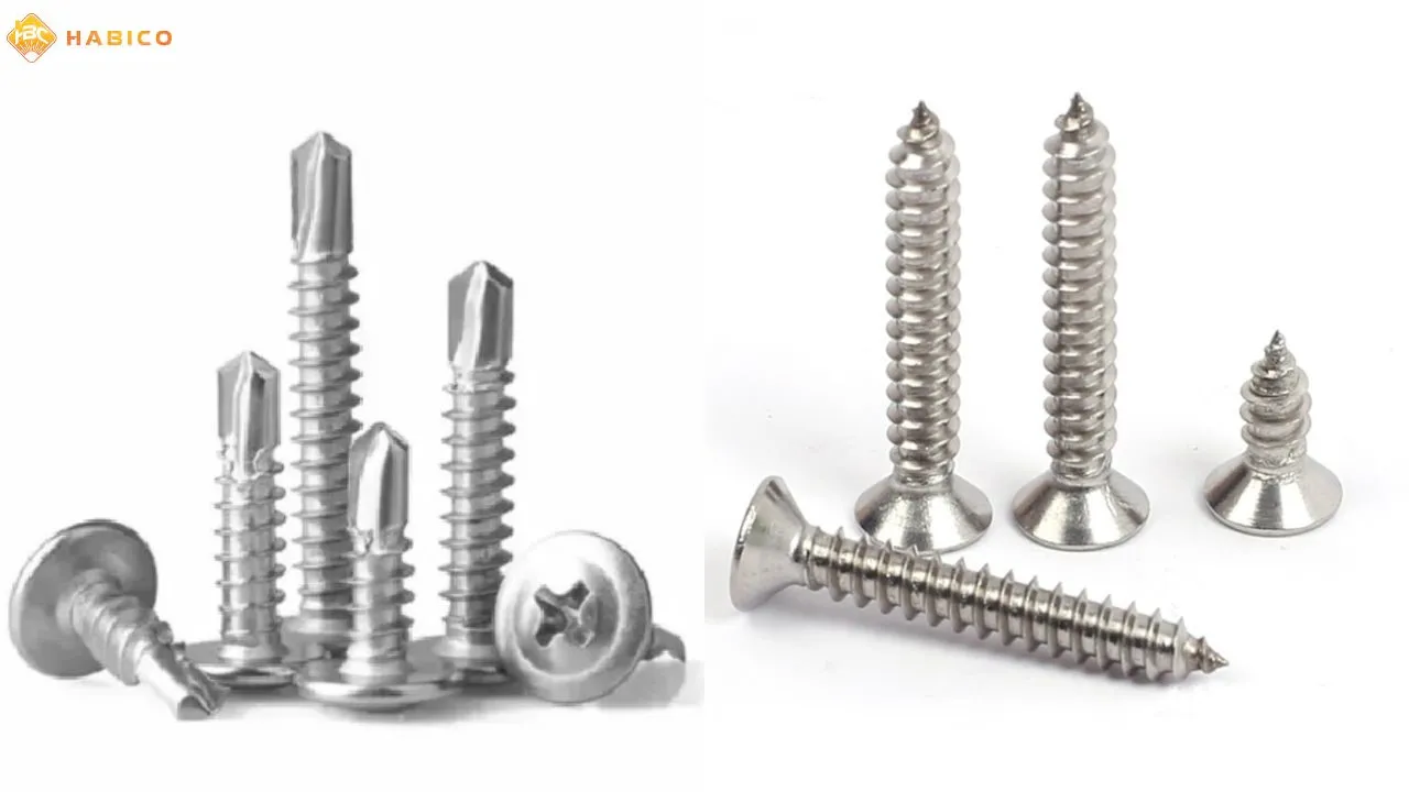 so sánh vít bắn sắt đầu bằng và đầu dù