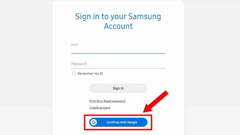 Bạn đăng nhập vào Samsung Account