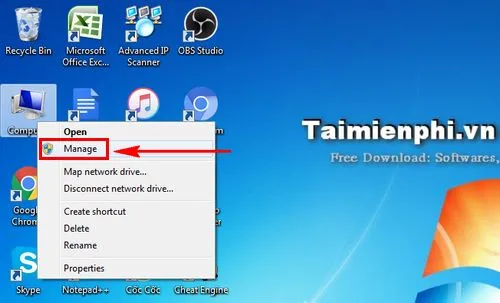 Mở Computer Management để quản lý thiết bị