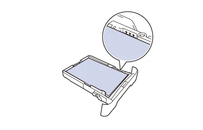 Đảm bảo lượng giấy không vượt quá giới hạn trong khay máy in Brother