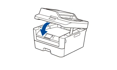 Đóng nắp máy in Brother 2701dw sau khi xử lý kẹt giấy