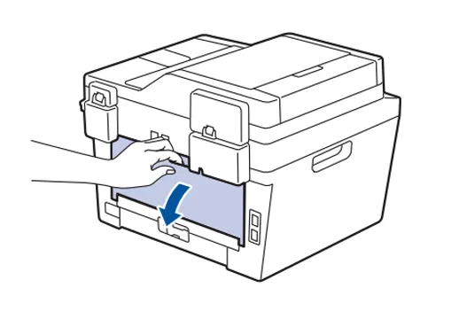 Mở nắp lưng máy in Brother 2701dw để xử lý kẹt giấy