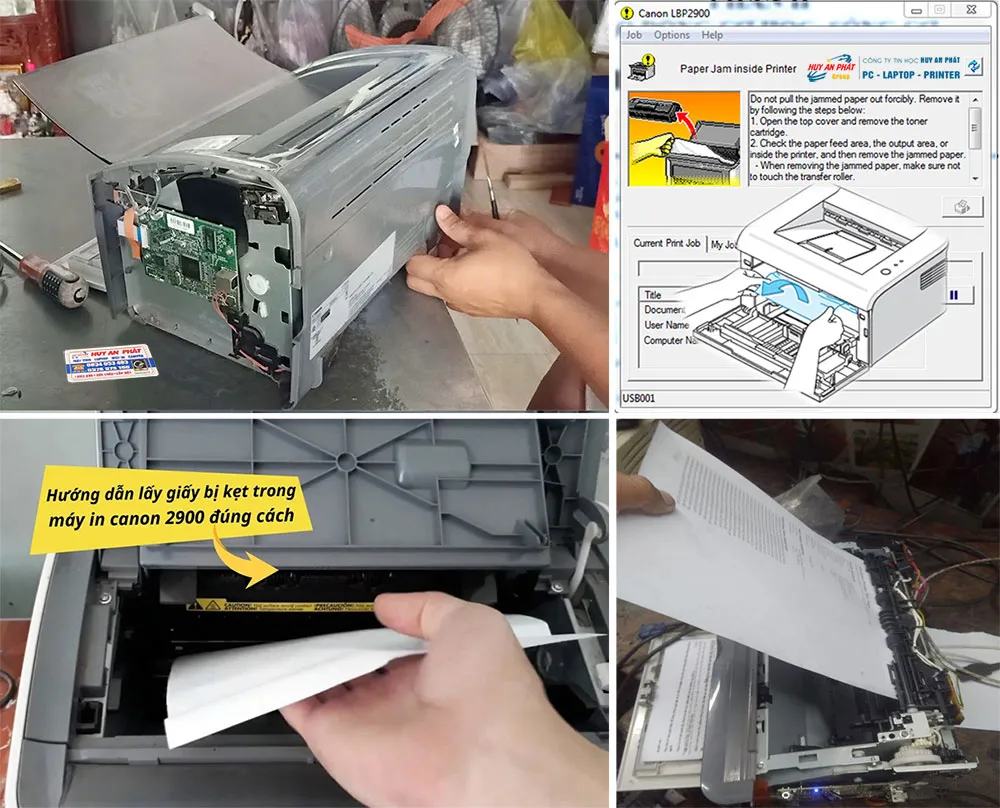 Sửa Máy in Canon 2900 Bị Kẹt Giấy Liên Tục Kẹt Nửa Tờ