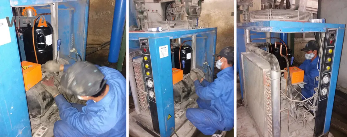 Sửa chữa máy sấy khí công nghiệp, bảo đảm chất lượng khí nén