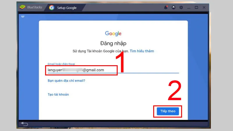 Đăng nhập tài khoản Google để sử dụng CH Play trên máy tính qua BlueStacks