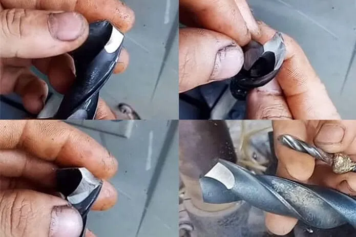 Minh họa các nguyên nhân khiến mũi khoan sắt bị mài mòn, cần mài lại.