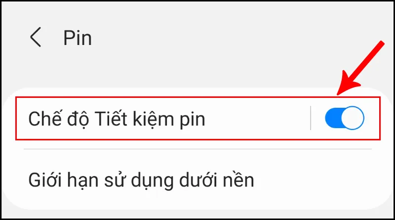 Tắt chế độ tiết kiệm pin trên Android