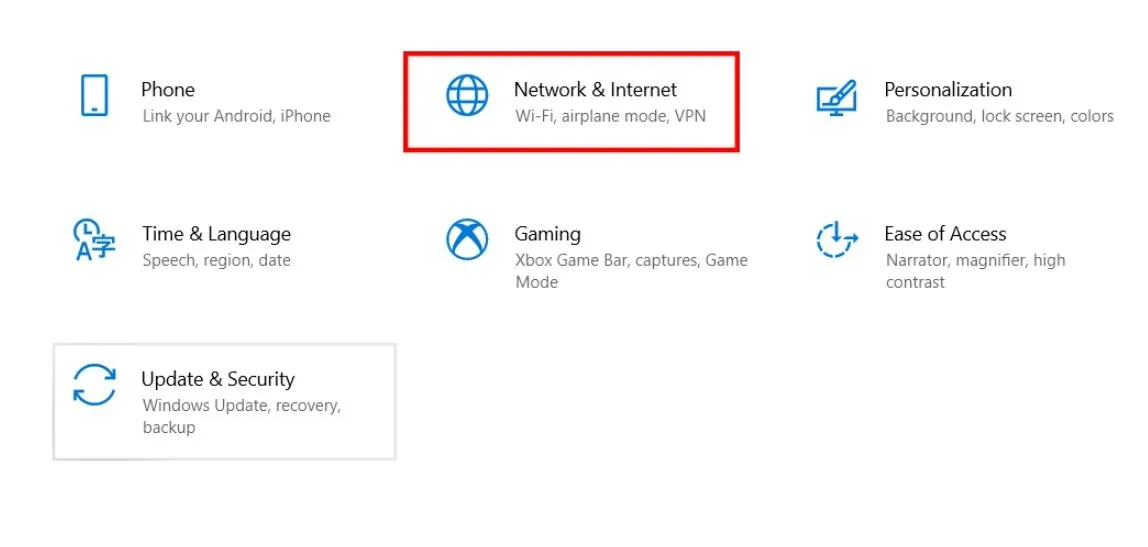 Truy cập cài đặt để tắt chế độ máy bay trên máy tính