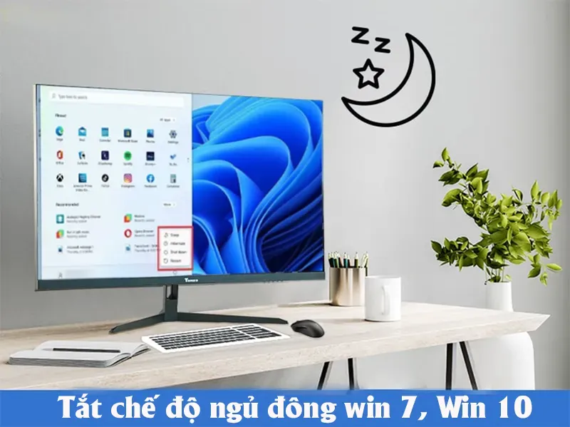 Hình ảnh minh họa chế độ ngủ của máy tính Windows 7