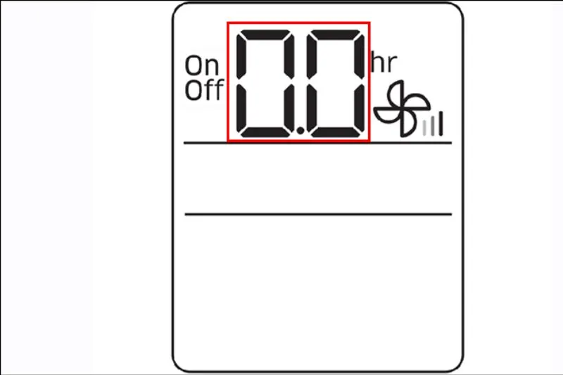 Màn hình remote hiển thị cài đặt hẹn giờ bật tắt máy lạnh