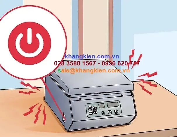 Tắt máy ly tâm nếu nó lắc lư.