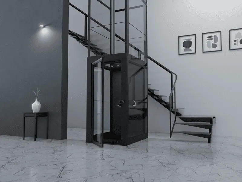 Nội thất cabin thang máy kính