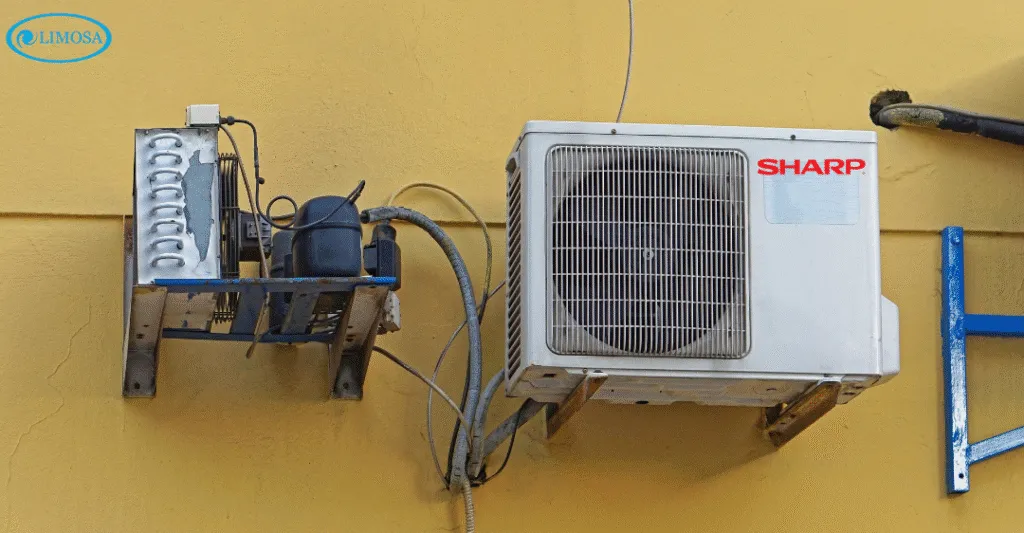 Tháo dàn nóng của máy lạnh Sharp khỏi giá đỡ
