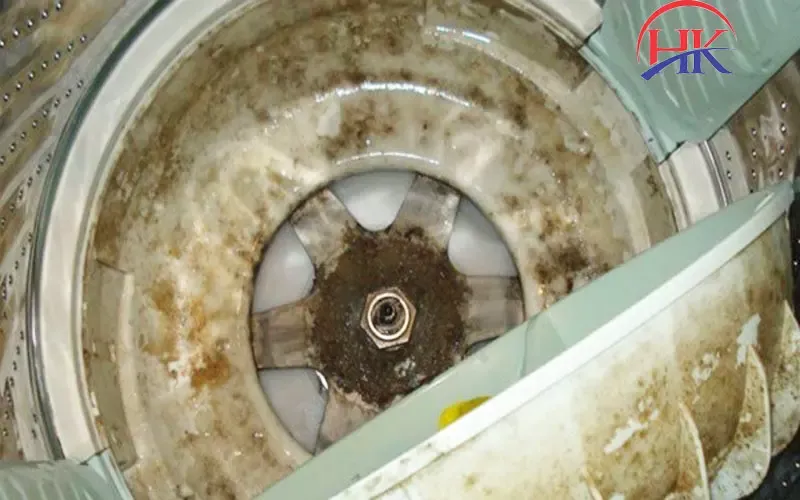 alt: Hình ảnh minh họa cách tháo mâm máy giặt để làm sạch chuyên sâu