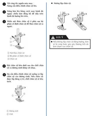Các bước thay chân vịt máy may Brother AS2730s, GS2700 an toàn