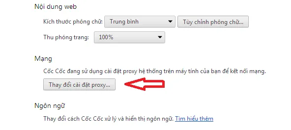 Cửa sổ thay đổi cài đặt proxy để khắc phục lỗi máy tính không vào được internet