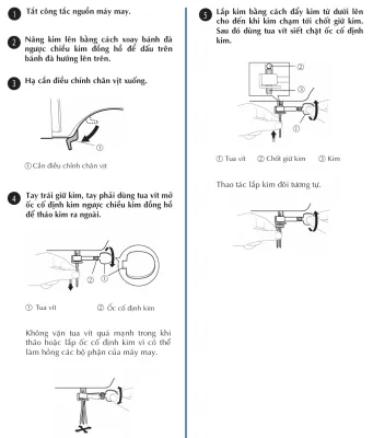 Hướng dẫn chi tiết cách lắp máy may với việc thay kim mới