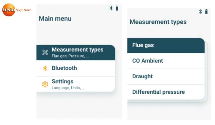 Các bước của cách sử dụng máy đo khí thải Testo 310 II