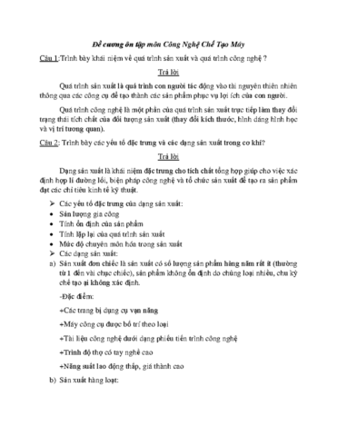 Cách Ôn Môn Công Nghệ Chế Tạo Máy Nhanh Nhất Và Hiệu Quả