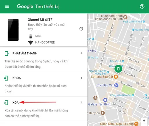Thông báo xác nhận xóa toàn bộ dữ liệu thiết bị, một biện pháp bảo mật cuối cùng để bảo vệ thông tin khi BlackBerry Passport bị khóa và không thể khôi phục.
