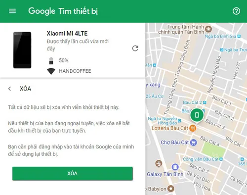 Cảnh báo về rủi ro đánh cắp thông tin quan trọng nếu dữ liệu không bị xóa, nhấn mạnh tầm quan trọng của việc bảo mật khi BlackBerry Passport bị khóa và mất.